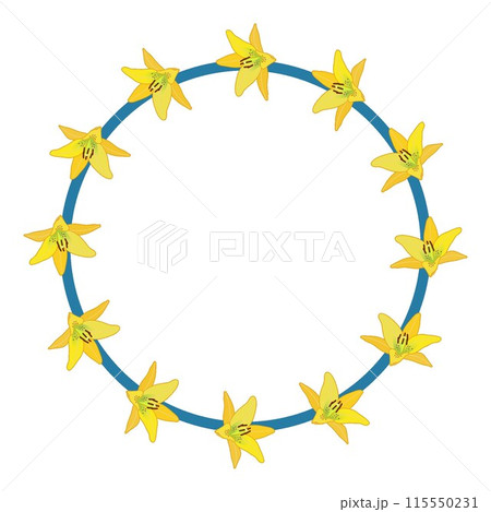ユリの花のイラストリース 115550231