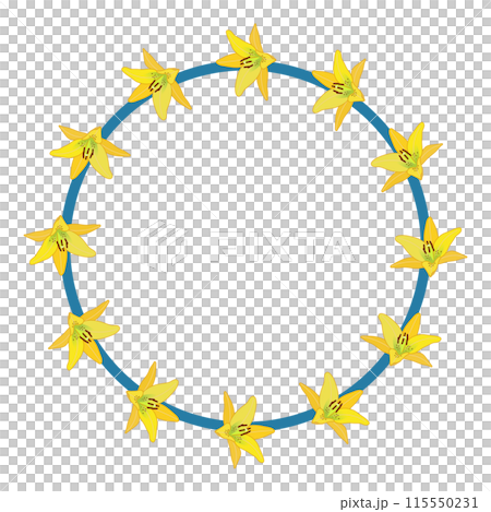 ユリの花のイラストリース 115550231