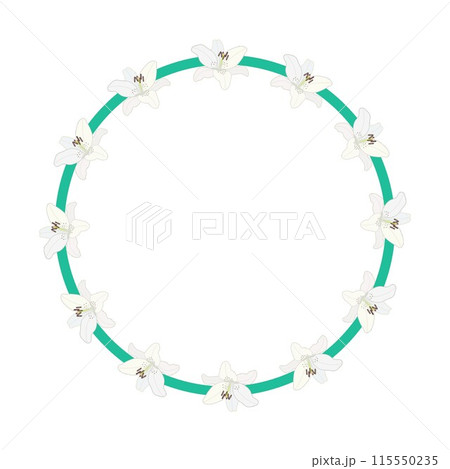 ユリの花のイラストリース 115550235