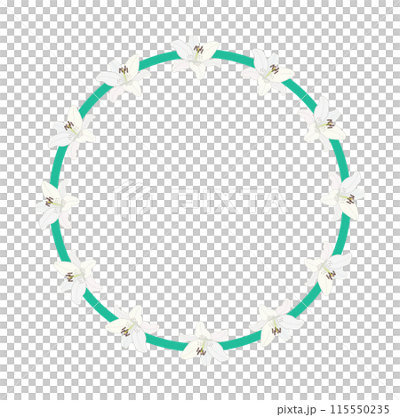 ユリの花のイラストリース 115550235