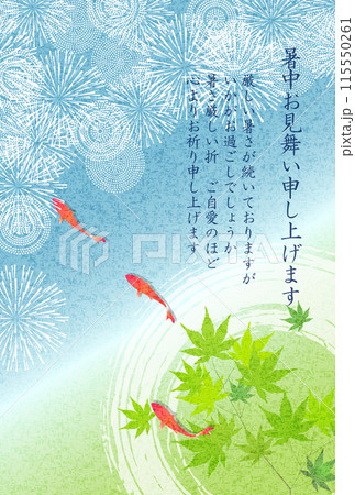 花火 金魚 和柄 背景 花火 金魚 和柄 背景 115550261