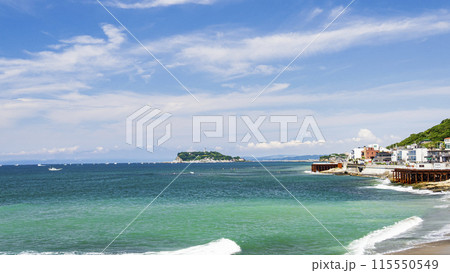 美しい海岸(七里ガ浜・稲村ケ崎・腰越)沿いの風景(富士山が見える初夏) 美しい海岸(七里ガ浜・稲村ケ崎・腰越)沿いの風景(富士山が見える初夏) 115550549