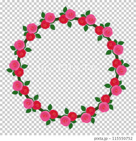 Rose flower illustration wreath Rose flower illustration wreath 115550752