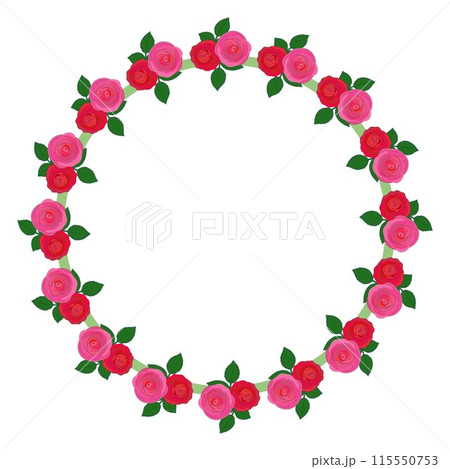 バラの花のイラストリース バラの花のイラストリース 115550753