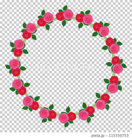 バラの花のイラストリース バラの花のイラストリース 115550753