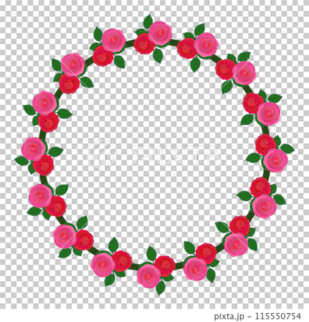 Rose flower illustration wreath - Stock Illustration [115550754] - PIXTA