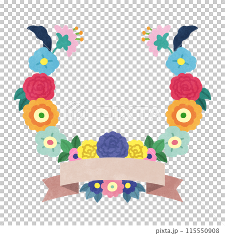 Adult cute colorful flower frame 115550908