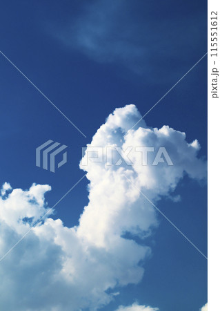 青空に現れた入道雲が大きく不気味に発達してきている 青空に現れた入道雲が大きく不気味に発達してきている 115551612