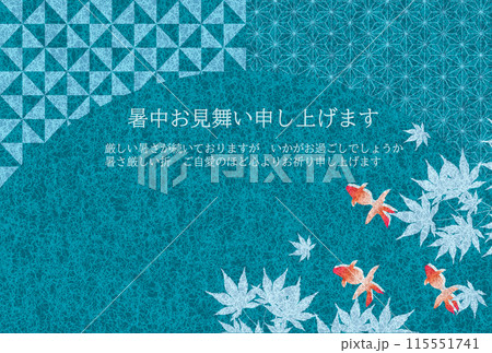 金魚 もみじ 和柄 背景 金魚 もみじ 和柄 背景 115551741