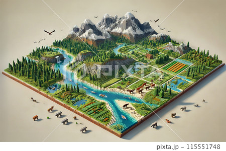 マイクラ風　大自然 115551748