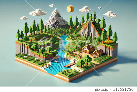 マイクラ風 大自然 マイクラ風 大自然 115551750