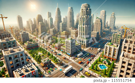 マイクラ風　大都市 115551754