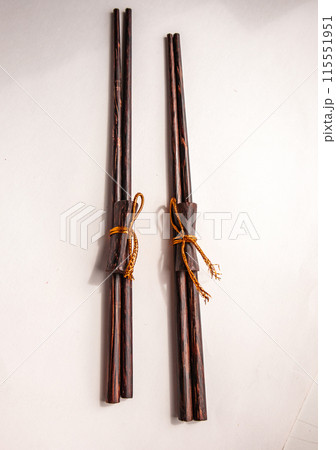 Two pairs of traditional bamboo sushi sticks, gift set 115551951