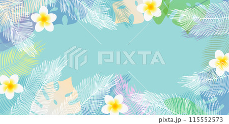 暑中見舞い　葉　夏　背景 115552573