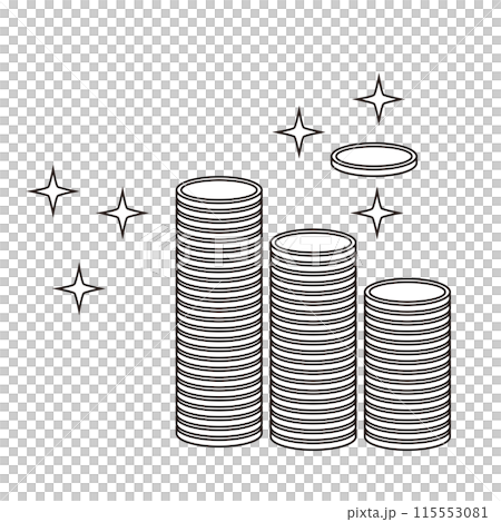 堆疊發光硬幣的插圖 115553081
