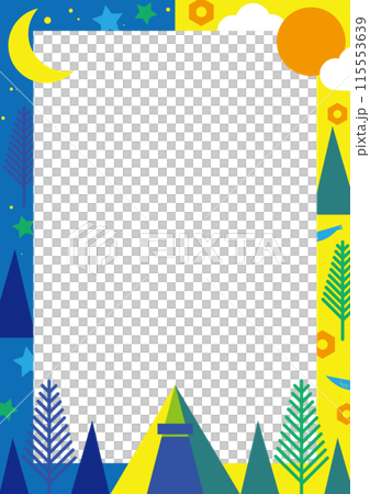 Camping day illustration frame 115553639