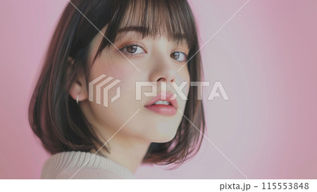 ボブヘアーが似合う日本人女性 115553848