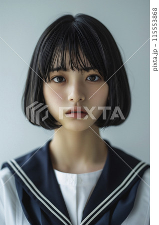 ボブヘアーが似合う女子学生 ボブヘアーが似合う女子学生 115553868