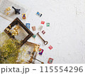 切手とドライフラワー 115554296