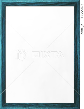 木製フレームの青緑色の木枠のあるホワイトボードの縦長の背景画像 115555823