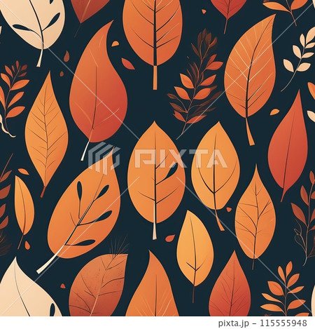 Tile autumn pattern or seamless colorful yellow, brown and orange leaf background for fall Tile autumn pattern or seamless colorful yellow, brown and orange leaf background for fall 115555948
