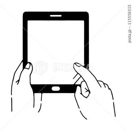 タブレットを操作する様子 タブレットを操作する様子 115556315
