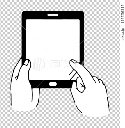 タブレットを操作する様子 タブレットを操作する様子 115556315