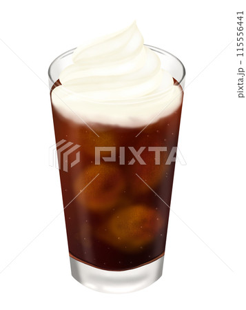 グラスに入ったコーラフロート　ホイップクリームのせ 115556441