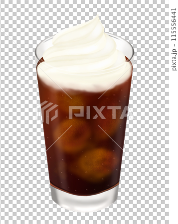 グラスに入ったコーラフロート　ホイップクリームのせ 115556441