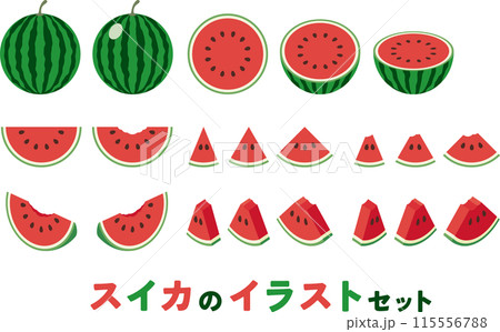 スイカのイラストセット 115556788