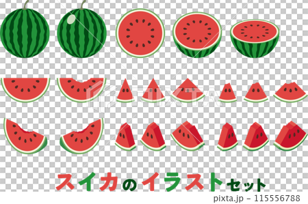 スイカのイラストセット 115556788