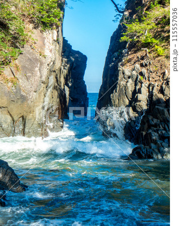 宮城県南三陸町　神割崎のダイナミックな夏景色 115557036