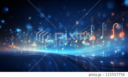 Musical note on blue background 115557756