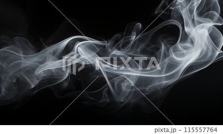 White smoke on black background White smoke on black background 115557764