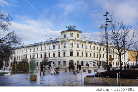 Lublin, Poland - December 25, 2022. Grand Hotel Europe hotel in Lublin, Poland. Lublin, Poland - December 25, 2022. Grand Hotel Europe hotel in Lublin, Poland. 115557893
