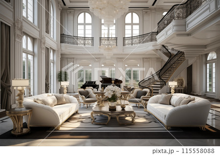 Luxury living room classical interior 115558088