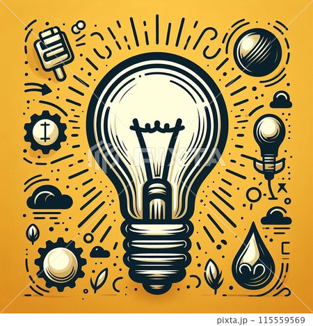 点灯した電球のイラスト 115559569