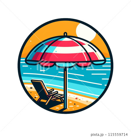 しま柄のパラソルのイラスト 115559714