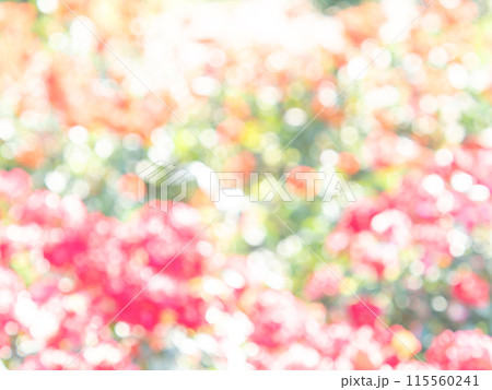 背景素材　水玉模様のリフレクション　お花畑の様なカラフルな明るい春のイメージ 115560241
