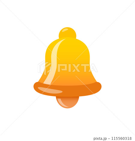 Notification bell icon in flat style. Incoming inbox message vector illustration on isolated background. Ringing bell sign business concept. 115560318