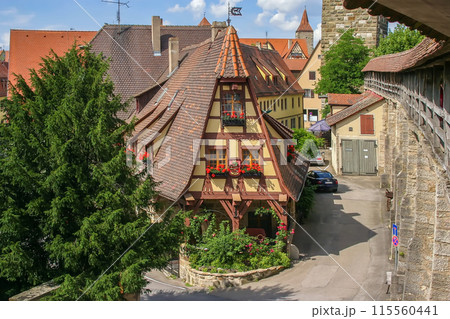 Street in Rothenburg ob der Tauber,  Germany 115560441