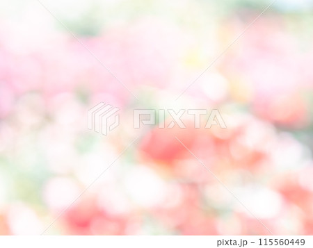 背景素材　水玉模様のリフレクション　お花畑の様なカラフルな明るい春のイメージ 115560449