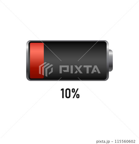 Alkaline battery icon in flat style. Accumulator vector illustration on isolated background. Accumulator recharge sign business concept. 115560602