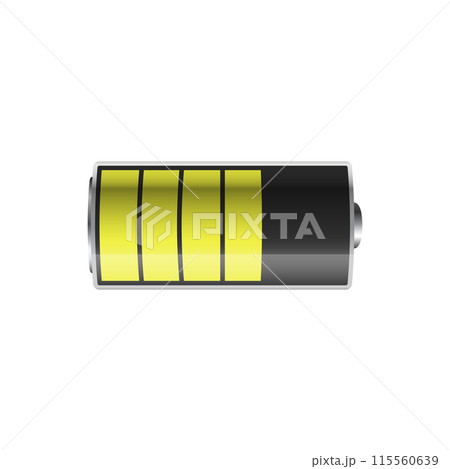 Alkaline battery icon in flat style. Accumulator vector illustration on isolated background. Accumulator recharge sign business concept. 115560639