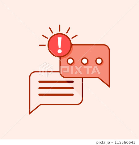 New message icon in flat style. Incoming inbox email vector illustration on isolated background. Bubble notification sign business concept. 115560643