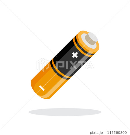 Alkaline battery icon in flat style. Accumulator vector illustration on isolated background. Accumulator recharge sign business concept. 115560800