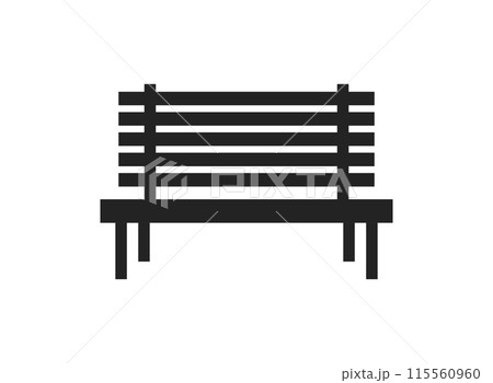 Bench icon in flat style. Comfortable rest vector illustration on isolated background. Park chair sign business concept. 115560960