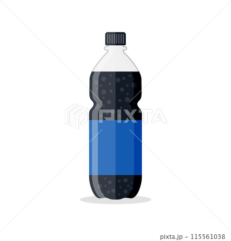 Soda drink icon in flat style. Plastic bottle vector illustration on isolated background. Water beverage sign business concept. Soda drink icon in flat style. Plastic bottle vector illustration on isolated background. Water beverage sign business concept. 115561038