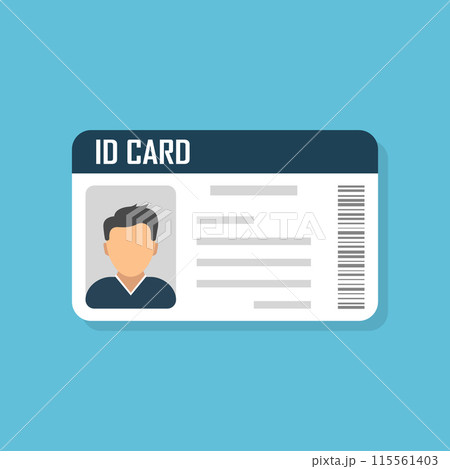 Driver license icon in flat style. Identification document vector illustration on isolated background. Profile card sign business concept. Driver license icon in flat style. Identification document vector illustration on isolated background. Profile card sign business concept. 115561403