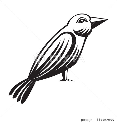 bird vector image is designed with illustration. Its an artistic drawing line. So, you can use it 115562655